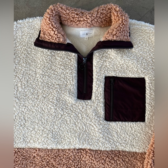 Lou & Grey Color-Block Sherpa Pullover Size: L - Picture 6 of 8